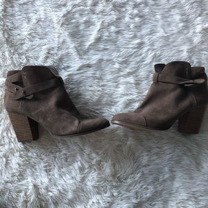 Tan suede booties